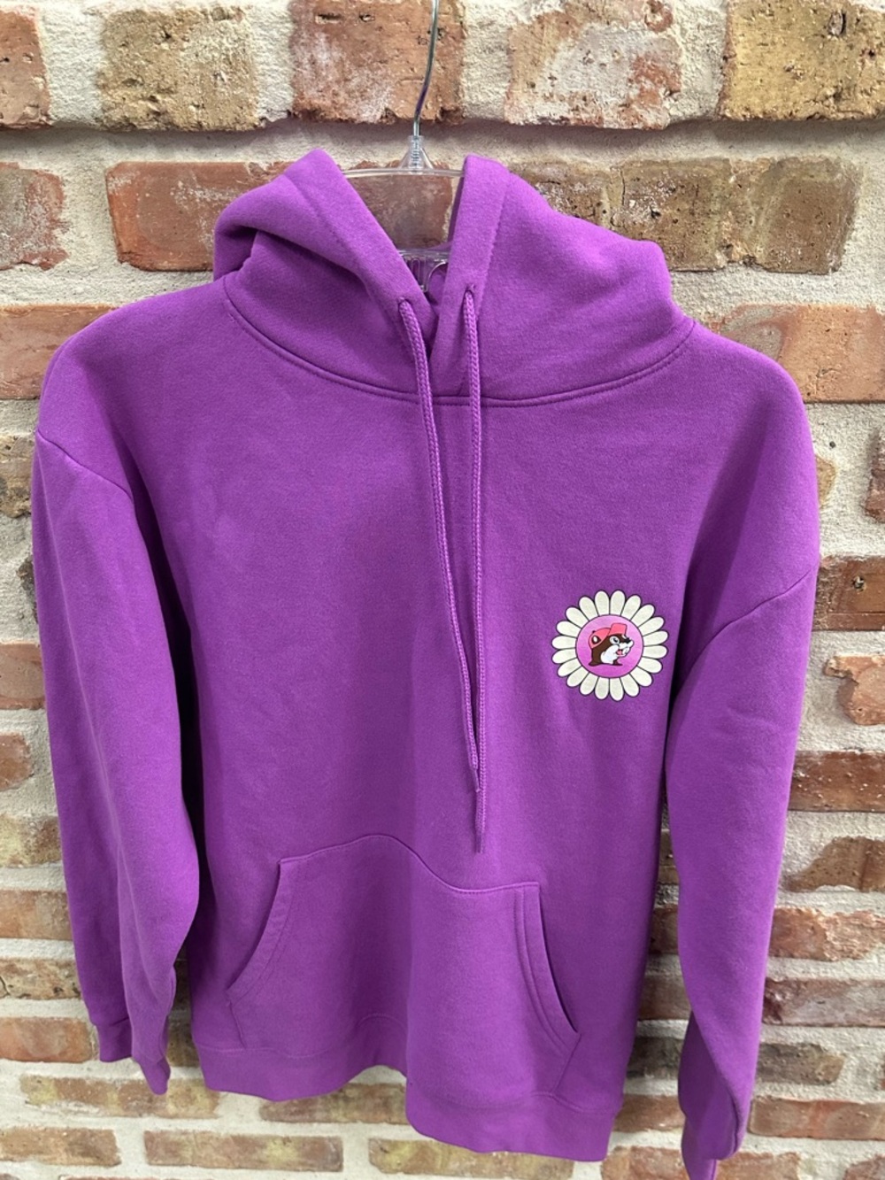 Buc-ee’s Purple Crewneck Hoodie with Daisy Logo - Women's Sweatshirt
